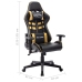 Silla de gaming de cuero sintético negro y dorado