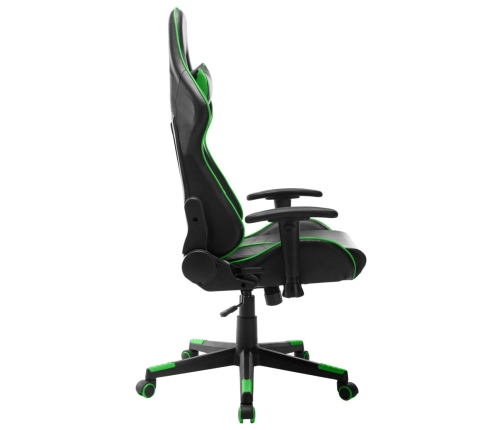 Silla de gaming de cuero sintético negro y verde