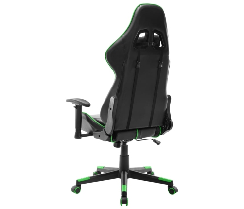 Silla de gaming de cuero sintético negro y verde