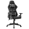 Silla de gaming de cuero sintético negro y gris