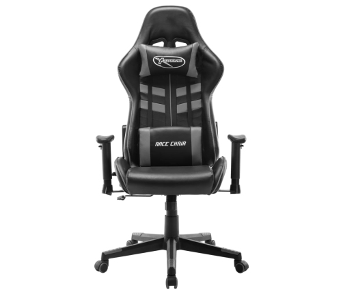 Silla de gaming de cuero sintético negro y gris