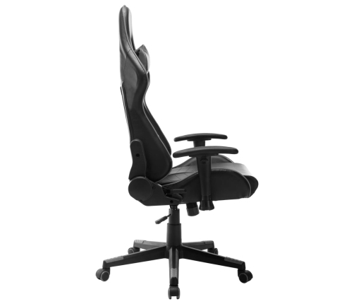 Silla de gaming de cuero sintético negro y gris