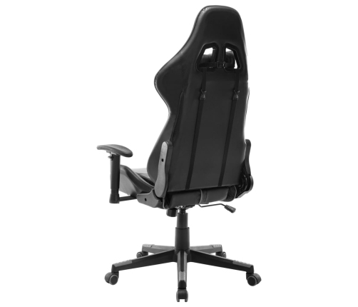 Silla de gaming de cuero sintético negro y gris