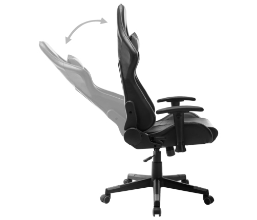 Silla de gaming de cuero sintético negro y gris