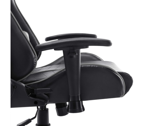 Silla de gaming de cuero sintético negro y gris