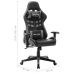 Silla de gaming de cuero sintético negro y gris