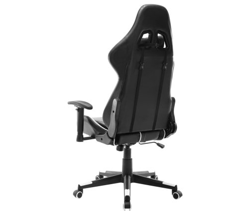 Silla de gaming de cuero sintético negro y blanco