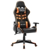 Silla de gaming de cuero sintético negro y naranja