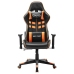 Silla de gaming de cuero sintético negro y naranja