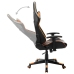 Silla de gaming de cuero sintético negro y naranja