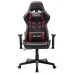 Silla de gaming de cuero sintético negro y rojo tinto