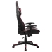 Silla de gaming de cuero sintético negro y rojo tinto