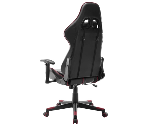 Silla de gaming de cuero sintético negro y rojo tinto