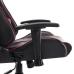 Silla de gaming de cuero sintético negro y rojo tinto