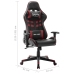 Silla de gaming de cuero sintético negro y rojo tinto