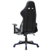 Silla de gaming con reposapiés cuero sintético negro y azul