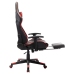 Silla de gaming con reposapiés cuero sintético negro y rojo