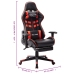 Silla de gaming con reposapiés cuero sintético negro y rojo