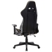 Silla de gaming con reposapiés cuero sintético negro y dorado