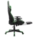 Silla de gaming con reposapiés cuero sintético negro y verde