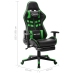 Silla de gaming con reposapiés cuero sintético negro y verde