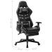 Silla de gaming con reposapiés cuero sintético negro y gris