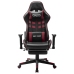 Silla de gaming reposapiés cuero sintético negro y rojo tinto