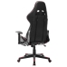 Silla de gaming reposapiés cuero sintético negro y rojo tinto