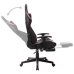 Silla de gaming reposapiés cuero sintético negro y rojo tinto