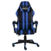 Silla gaming de cuero sintético negro y azul