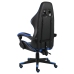 Silla gaming de cuero sintético negro y azul