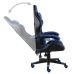 Silla gaming de cuero sintético negro y azul