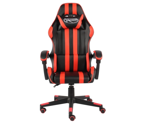 Silla gaming de cuero sintético negro y rojo