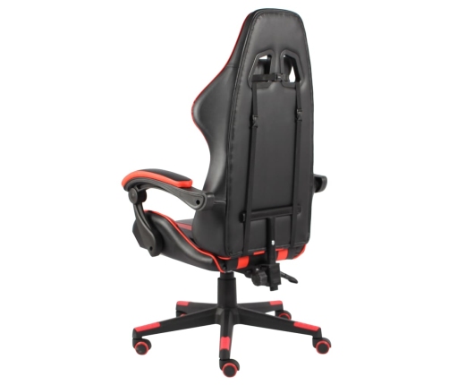 Silla gaming de cuero sintético negro y rojo