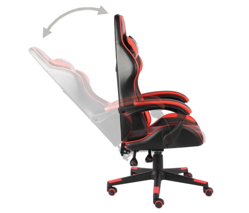 Silla gaming de cuero sintético negro y rojo