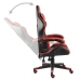 Silla gaming de cuero sintético negro y rojo