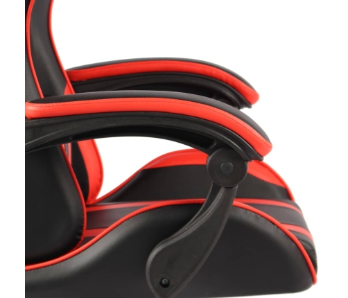 Silla gaming de cuero sintético negro y rojo