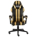 Silla gaming de cuero sintético negro y dorado