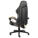 Silla gaming de cuero sintético negro y dorado