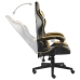 Silla gaming de cuero sintético negro y dorado