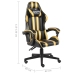 Silla gaming de cuero sintético negro y dorado