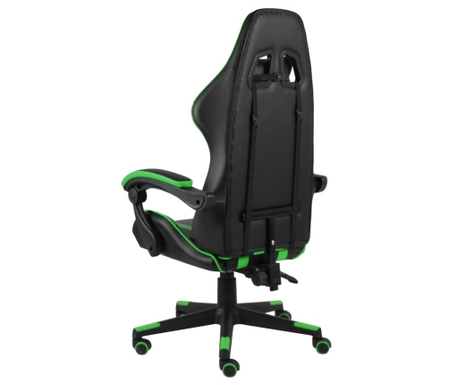 Silla gaming de cuero sintético negro y verde