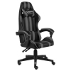 Silla gaming de cuero sintético negro y gris