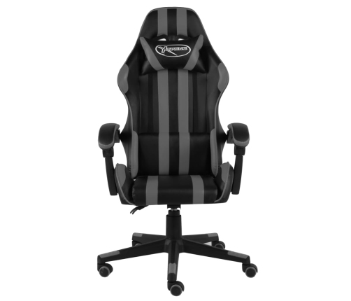 Silla gaming de cuero sintético negro y gris