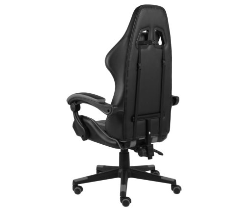 Silla gaming de cuero sintético negro y gris