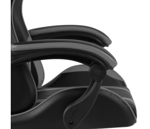 Silla gaming de cuero sintético negro y gris