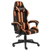 Silla gaming de cuero sintético negro y naranja