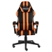 Silla gaming de cuero sintético negro y naranja