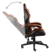 Silla gaming de cuero sintético negro y naranja