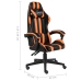 Silla gaming de cuero sintético negro y naranja